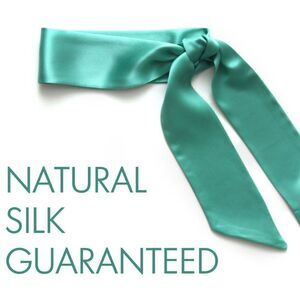 Green Silk Skinny Scarf
